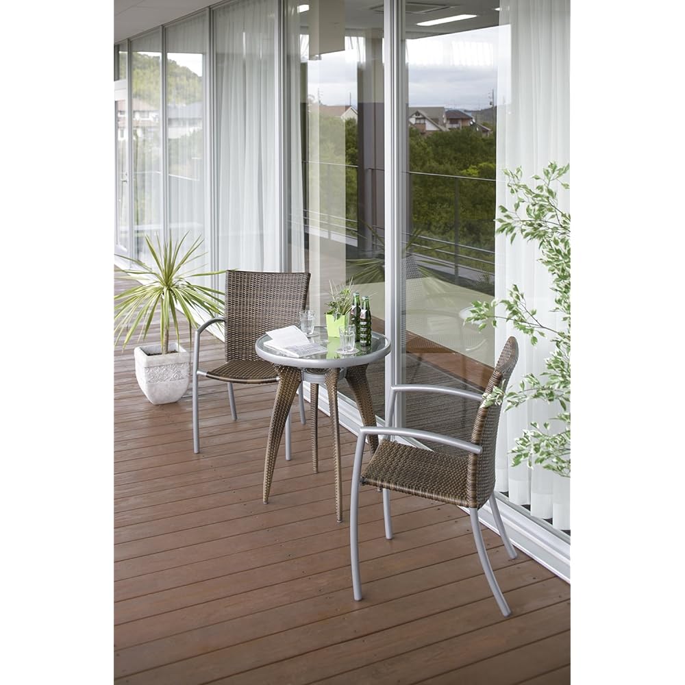 Takasho Garden Table Fresco Rattan Table Rattan Glass GSTY Veranda GSTY-48T