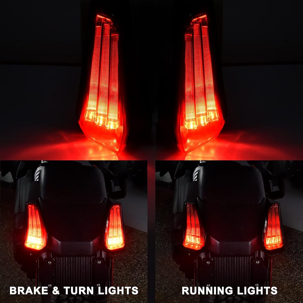 SAUTVS LED Tail Light for Can Am Ryker 600 900 19-24, LED Red Tail Light Brake Light Tail Light for Can-Am Ryker 600 900 & Ryker Rally 2019-2024 Accessories (2 Pieces, Replaces #710005284, 710005285)