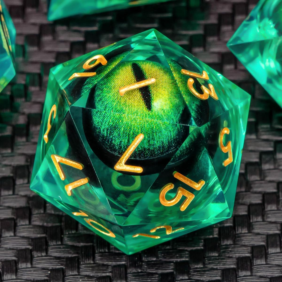 KERWELLSI D&D Dice Set Liquid Core DND Dice Set iDungeons & Dragons Dice Resin Sharp Edge Dice Set for Role Playing Dice 7 Piece D&D Dice Set with Box