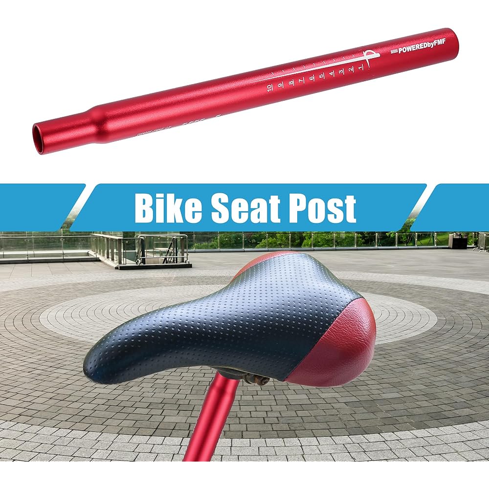 A ABSOPRO Bicycle Seatpost 27.2x350mm Mountain Bike MTB Road Bike Fixed Gear Aluminum Alloy Red