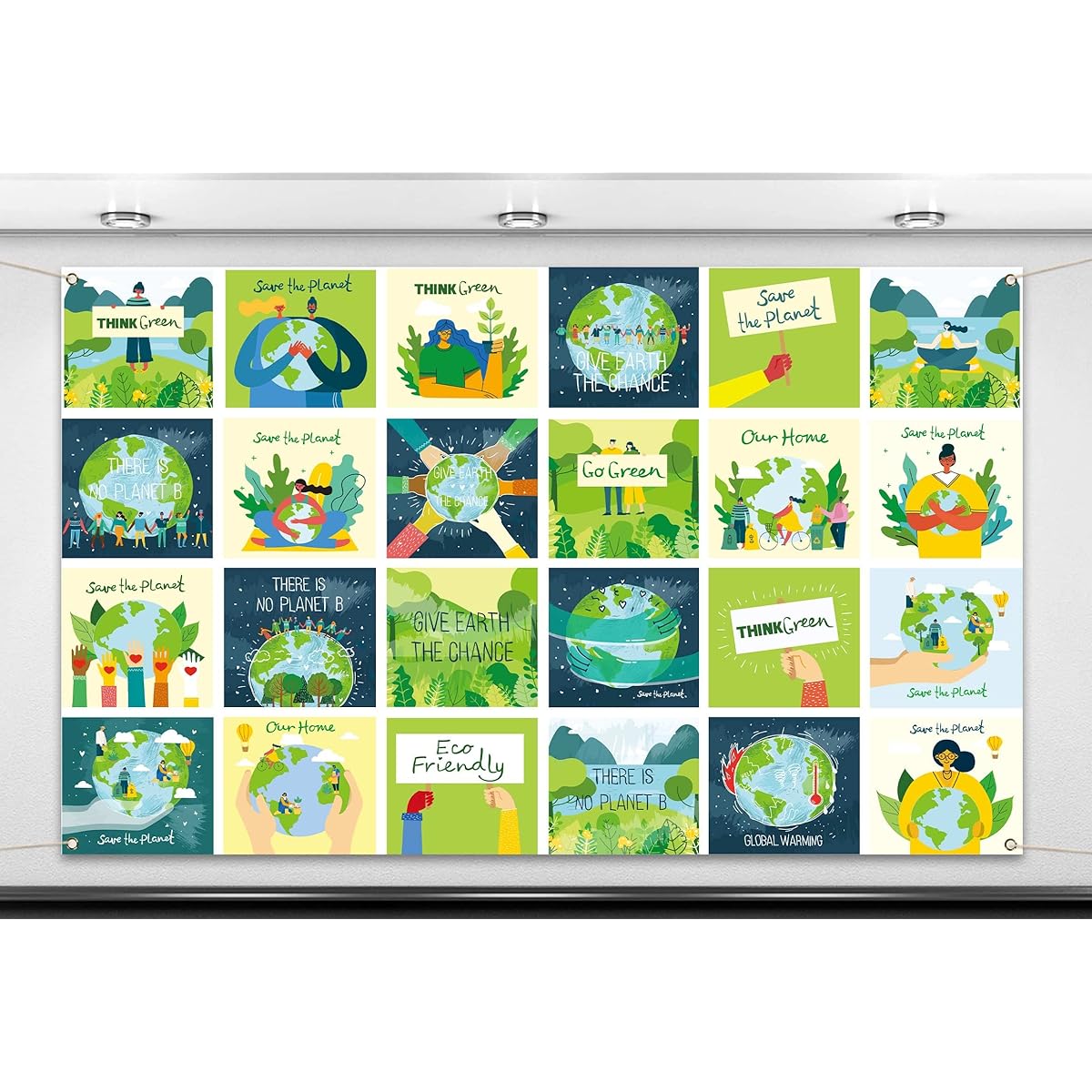 Nepnuser Happy Earth Day Photo Booth Backdrop April 22 Save the Earth Decorations for School Classroom Indoor Outdoor Wall Decor - 5.9 x 3.6 ft