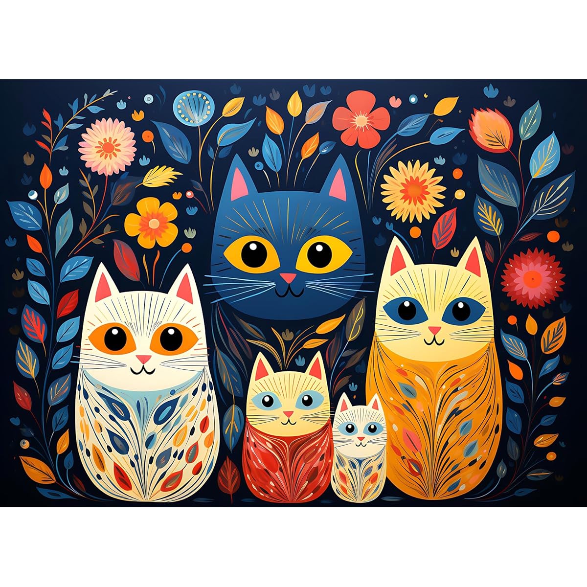 Artmaple Jigsaw Puzzle for Adults - Challenging Puzzle, Perfect for Game Night (Cat Family)