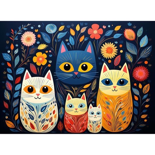 Artmaple Jigsaw Puzzle for Adults - Challenging Puzzle, Perfect for Game Night (Cat Family)