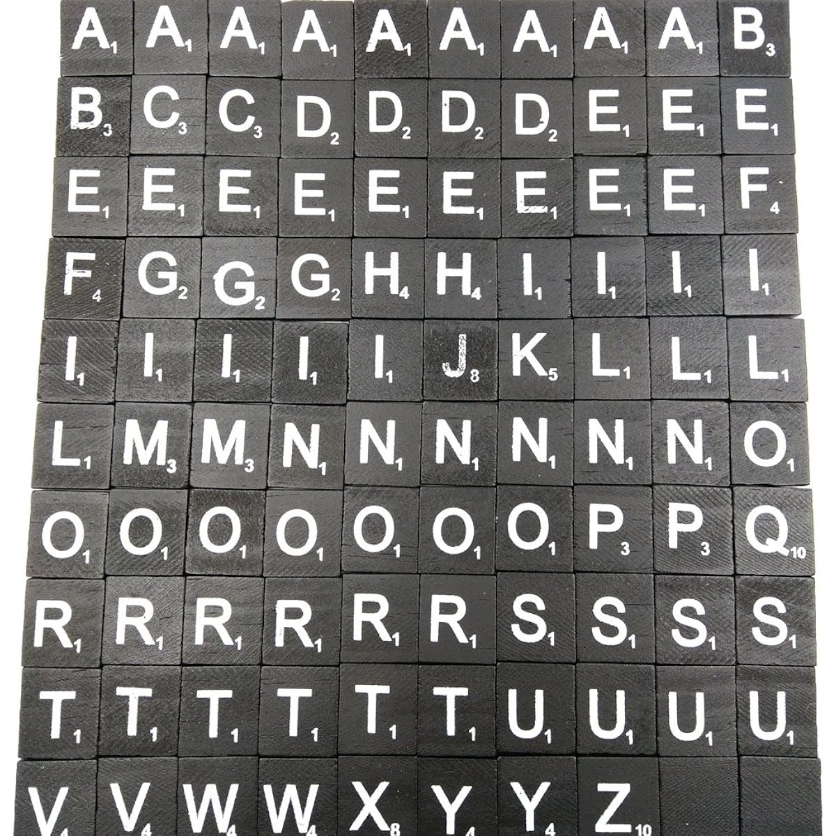 RWHXRWY 1000 Wooden Letter Tiles A-Z Scrabble Letters Craft/Phonics/Spelling/Alphabet Tiles Crossword Game Replacement Pieces/Wall Decor Letters/Black