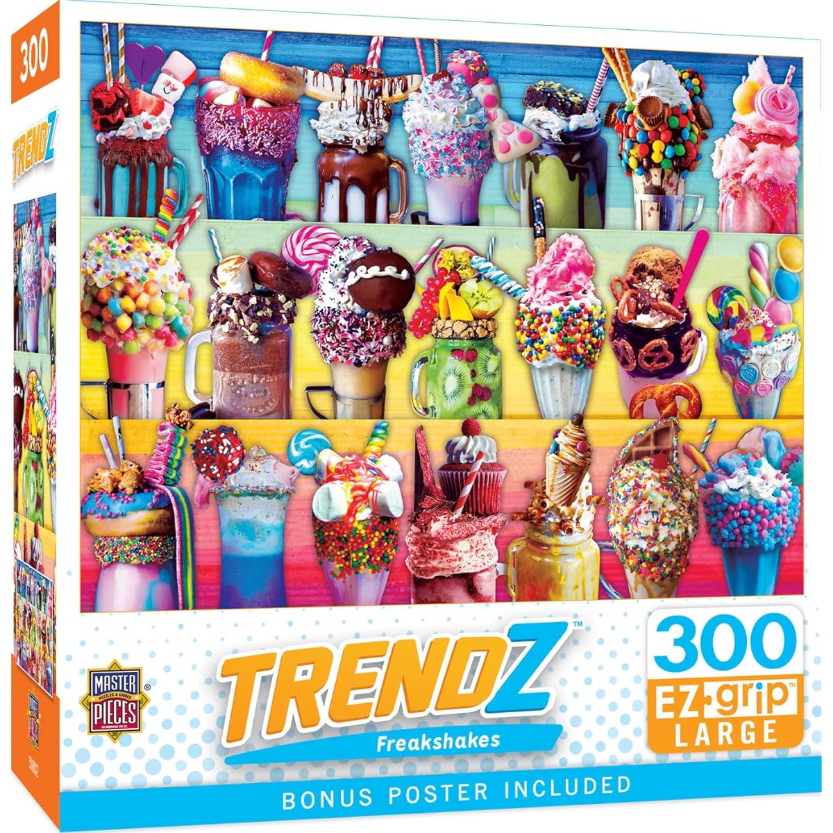Masterpieces Trendz Freakshakes - Milkshake Collage Large 300 Piece Ez Grip Jigsaw Puzzle