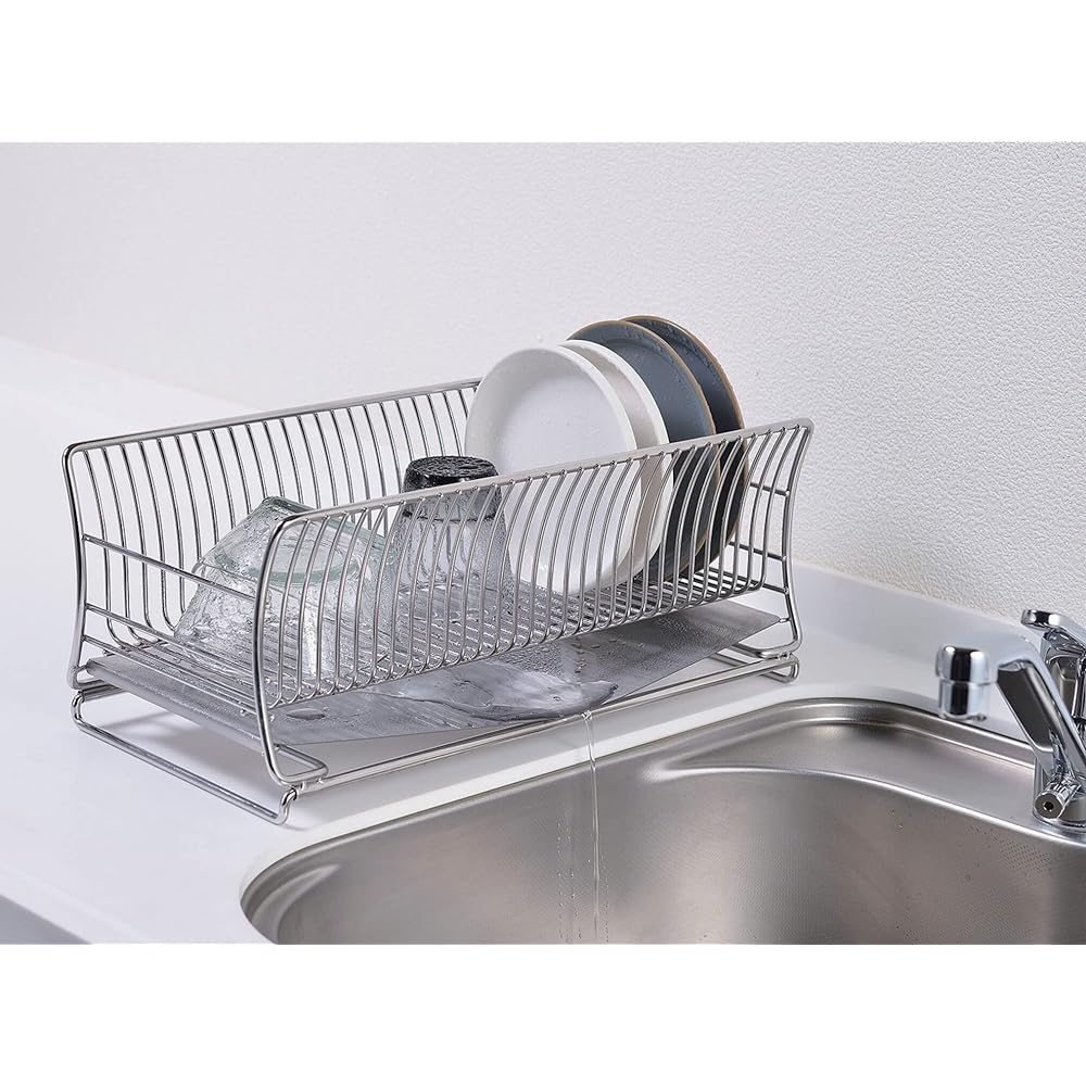Pearl Metal Silicone Drainer Basket Slim Sliding Type 18-8 Stainless Steel Sustina HB-5530
