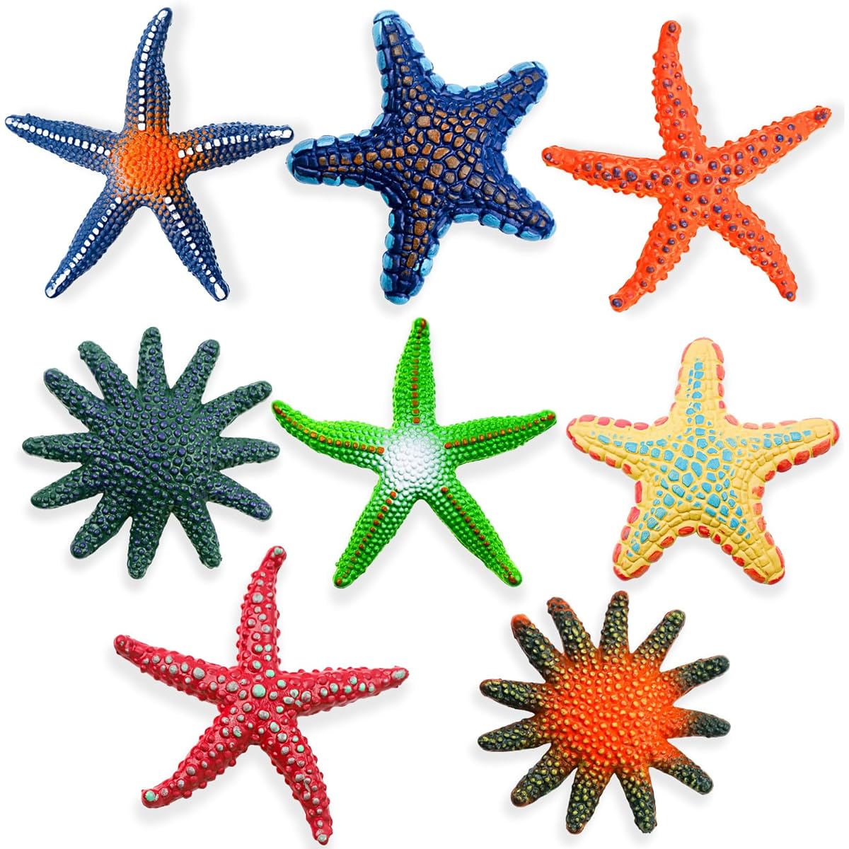 Rismise Starfish Toys 8pcs Diving Pool Toys Colorful Starfish Bath Toys Starfish Sea Animals Set Starfish Figures Dive Throw Toys Underwater Summer Swimming Toys Kids Birthday Beach Aquarium Filler