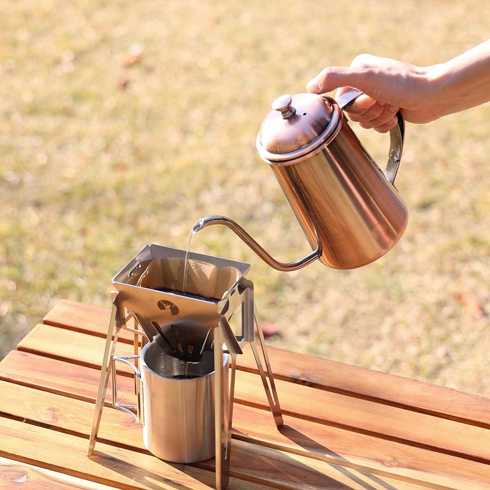 CAPTAIN STAG Coffee Coffee Pot Drip Kettle Full Water Capacity 380/640/780ml Silver/Bronze/Black