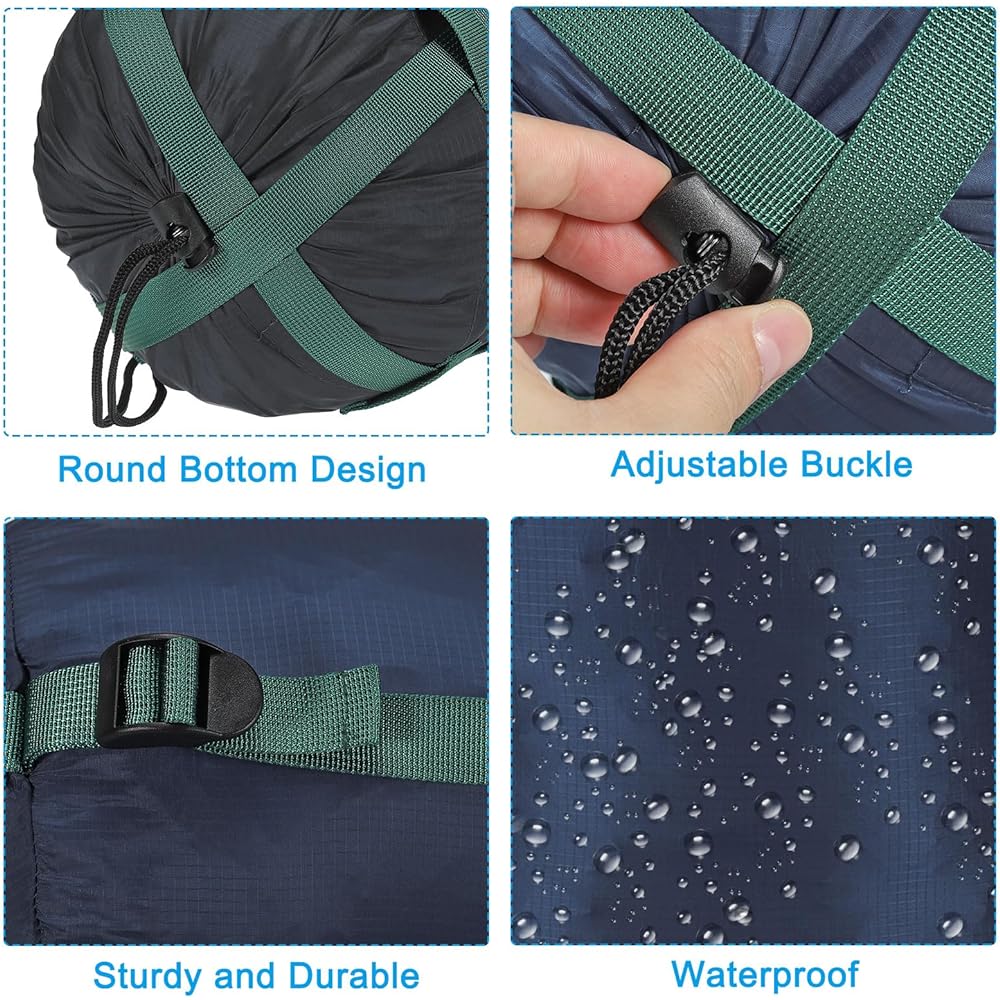 PATIKIL Compression Storage Bag Set of 2 20L Waterproof Sleeping Bag Lightweight Compression Storage Bag for Backpacking Camping Dark Blue