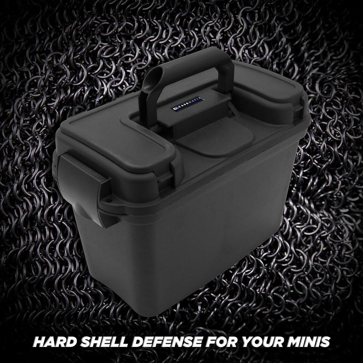 CASEMATIX Miniature Storage Hardshell Figure Case - 105 Slot Figure Carrying Case with Customizable Foam Tray for Warhammer 40K DND and More