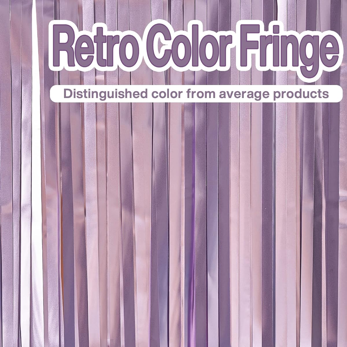 PartyWoo 2 Pieces Foil Curtains 3.3 x 6.6ft Light Purple Tinsel Curtain Backdrop Curtains Foil Fringe Curtains String Curtains Birthday Decorations Party Backdrop Wedding Backdrop