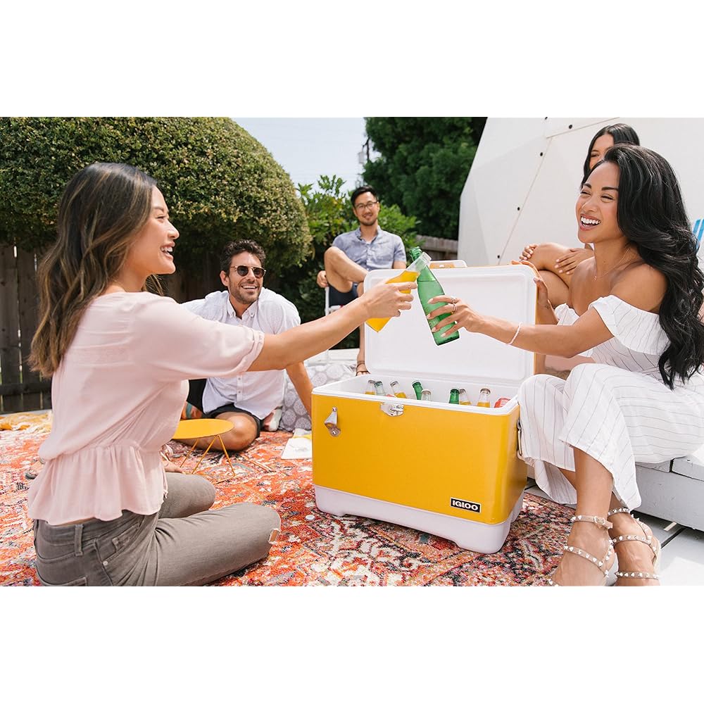 Igloo 54 Quart Steel Belt Legacy Stainless Steel Cooler with Bottle Opener