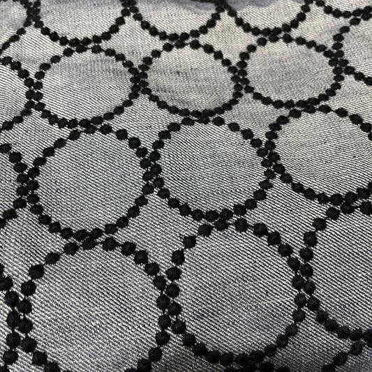 Mina Perhonen tambourine navy x black half the width of the fabric x 50cm