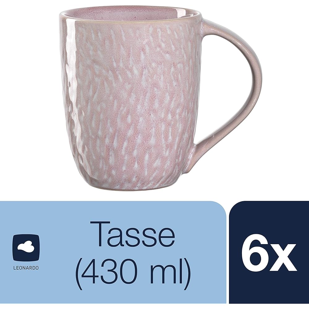 LEONARDO Ceramic Cup 430ml Rose Matera Set of 6 018568