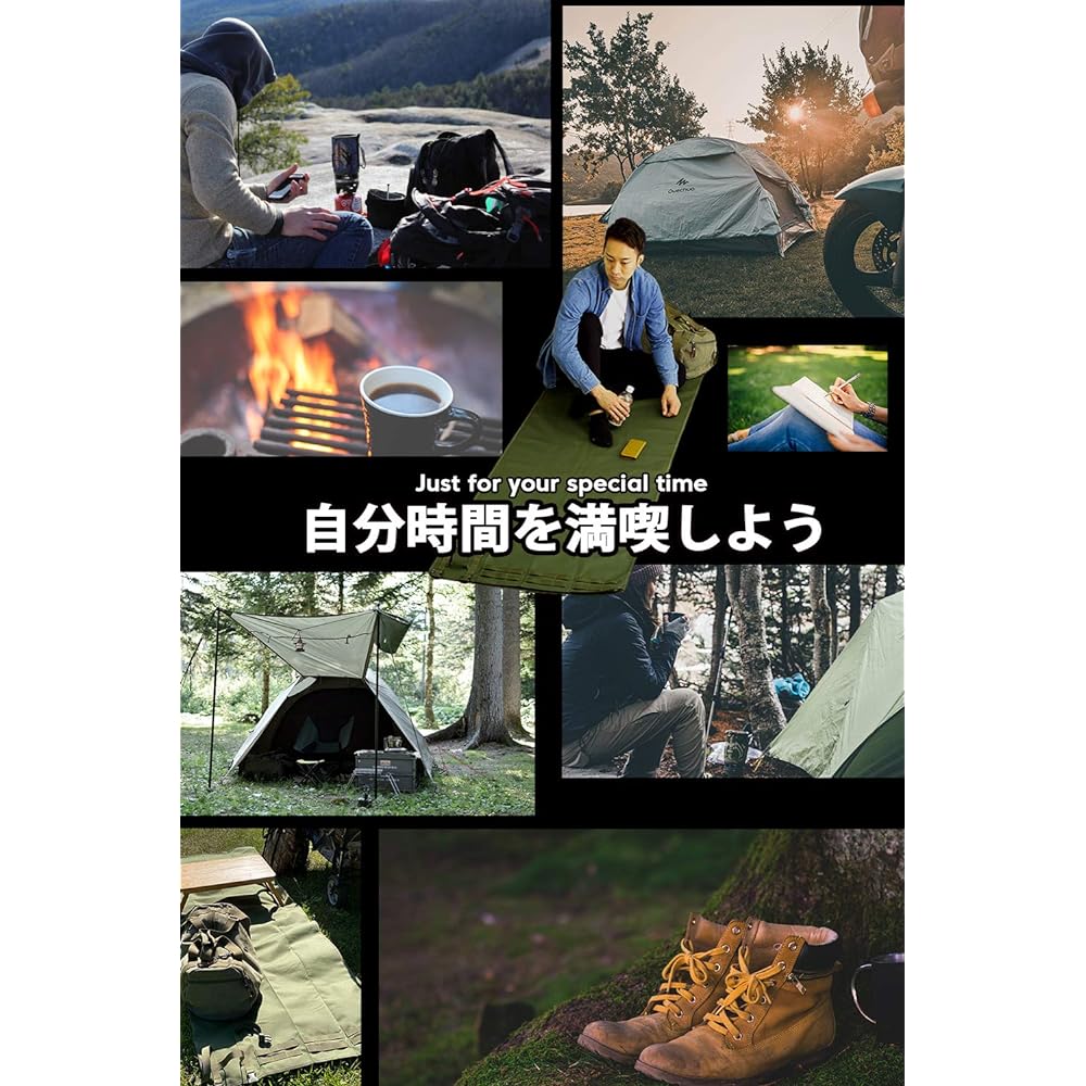 KIRIRU Solo Specification [Double-sided Strong Water Repellent Tactical Leisure Sheet] Solo Camping Climbing Military Survival Game Shooting Mat Single Use 200 Green Black Coyote