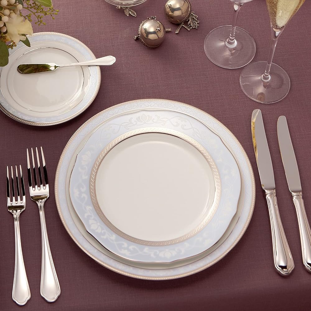 Noritake Plate Set 27cm 16cm Hampshire Platinum 27cm x 1 piece 16cm x 5 pieces Fine Porcelain PA9132/4336
