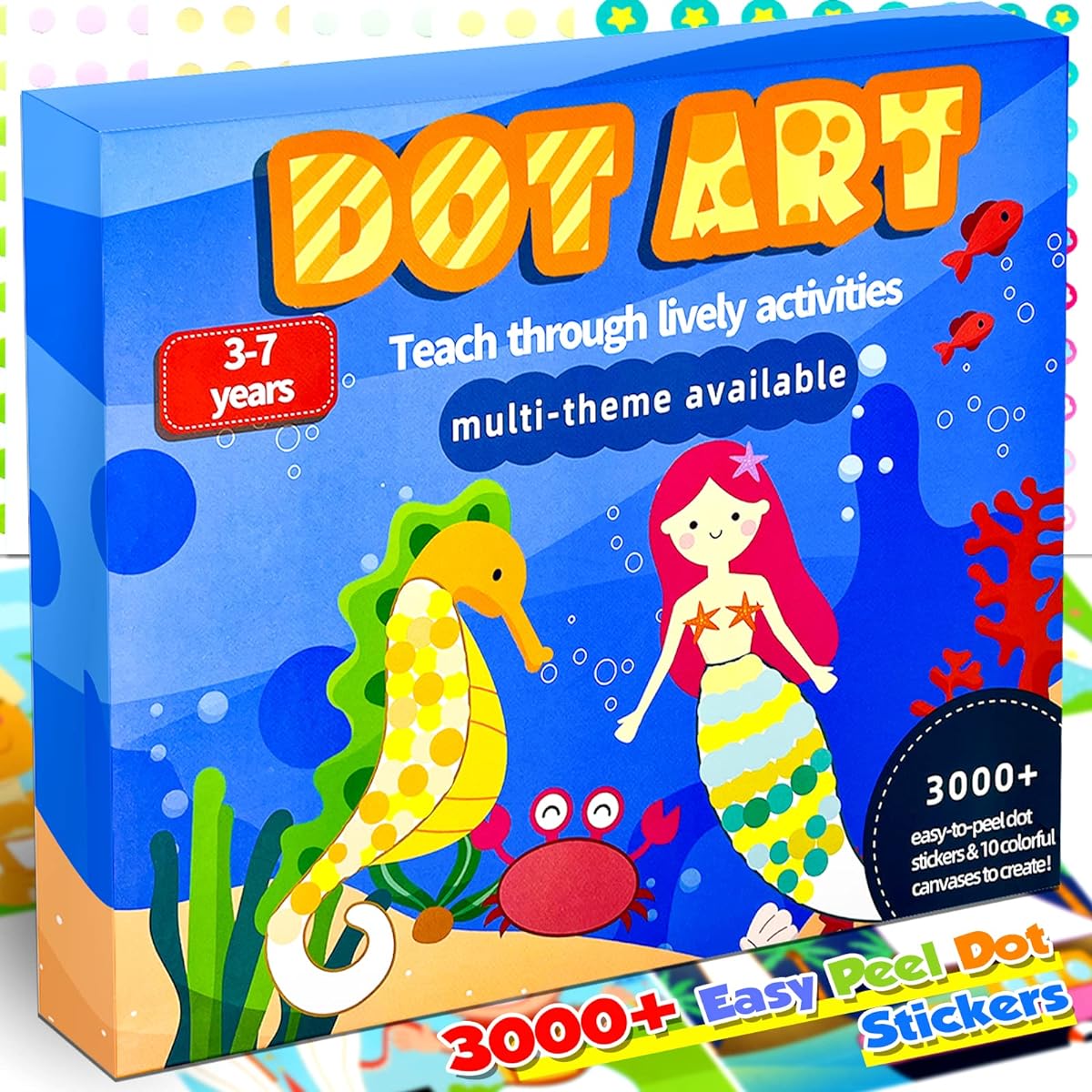EyaHi Dot Stickers for Toddlers Craft Kit for Kids 3000pcs Dot Stickers 5 Themes & 10 Scenes for Kids 4-6 3-7 Gifts for Kids/Girls/Boys No Mess Sticker Set