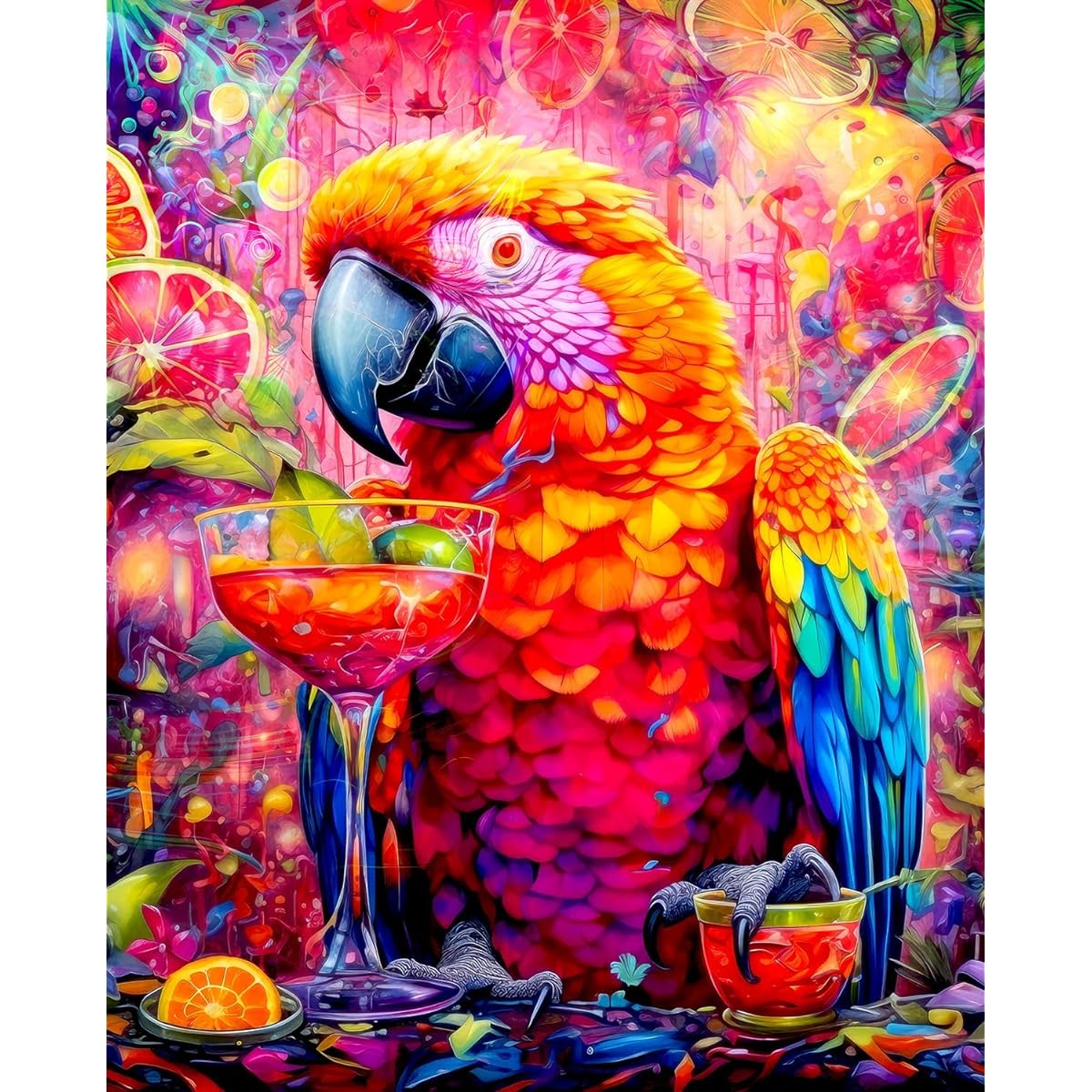 Springbok Paradise Parrot 1000 Piece Jigsaw Puzzle for Adults - Colorful Parrot Drinking a Margarita in a Jungle Paradise