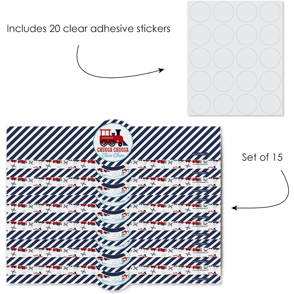 Railway Party Crossing - DIY Party Supplies - Steam Train Birthday Party Baby Shower DIY Wrappers & Decorations - Set of 15