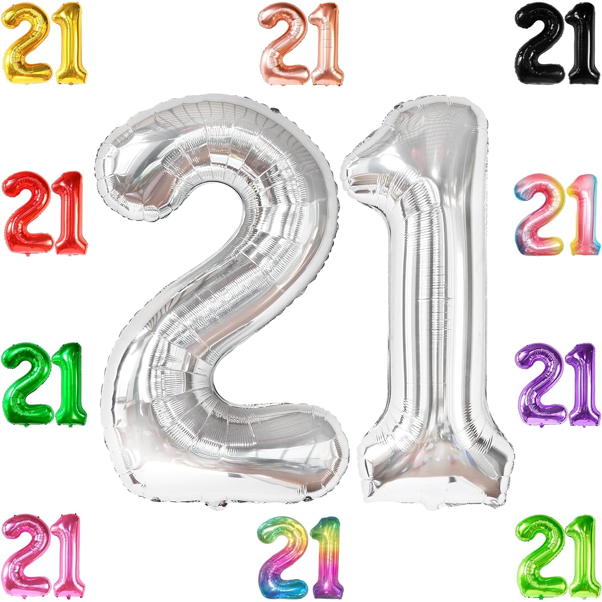 KatchOn Big Silver 21 Balloon Number 40 Inch Silver 21st Birthday Decorations 21st Birthday Decorations 21st Birthday Decorations for Her