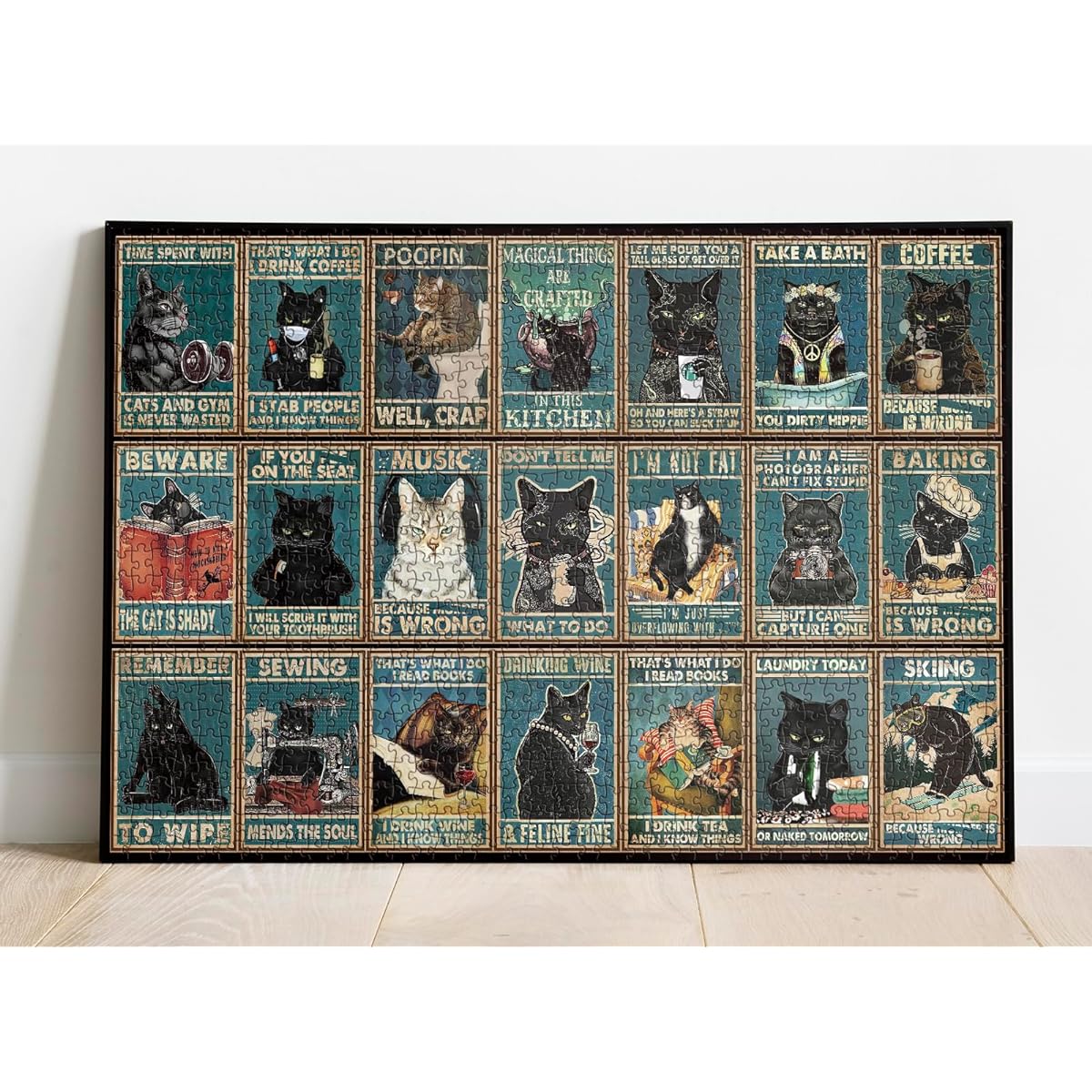 Cat Puzzle for Adults 1000 Piece Kitten Collage Puzzle 1000 Piece Jigsaw Puzzle with Animals Cute Cat Gift