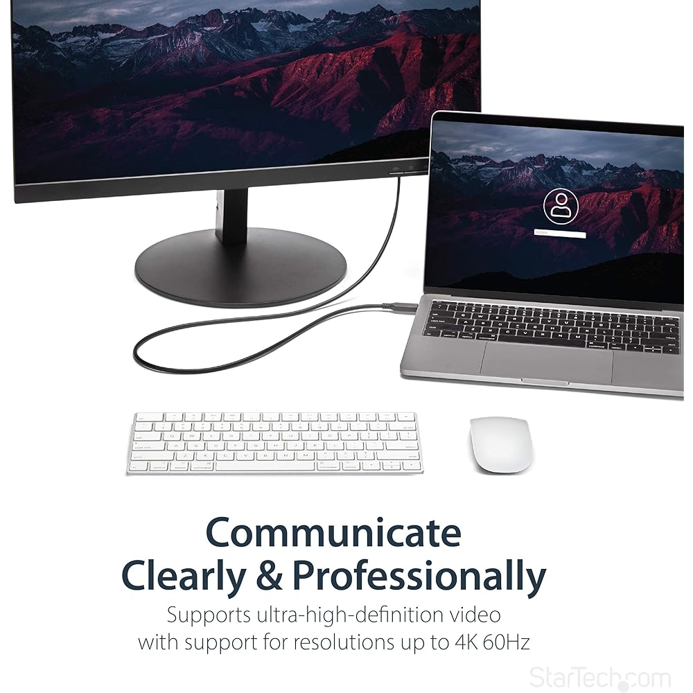 StarTech.com USB-C to Mini DisplayPort Cable 1m 4K/60Hz Black CDP2MDPMM1MB