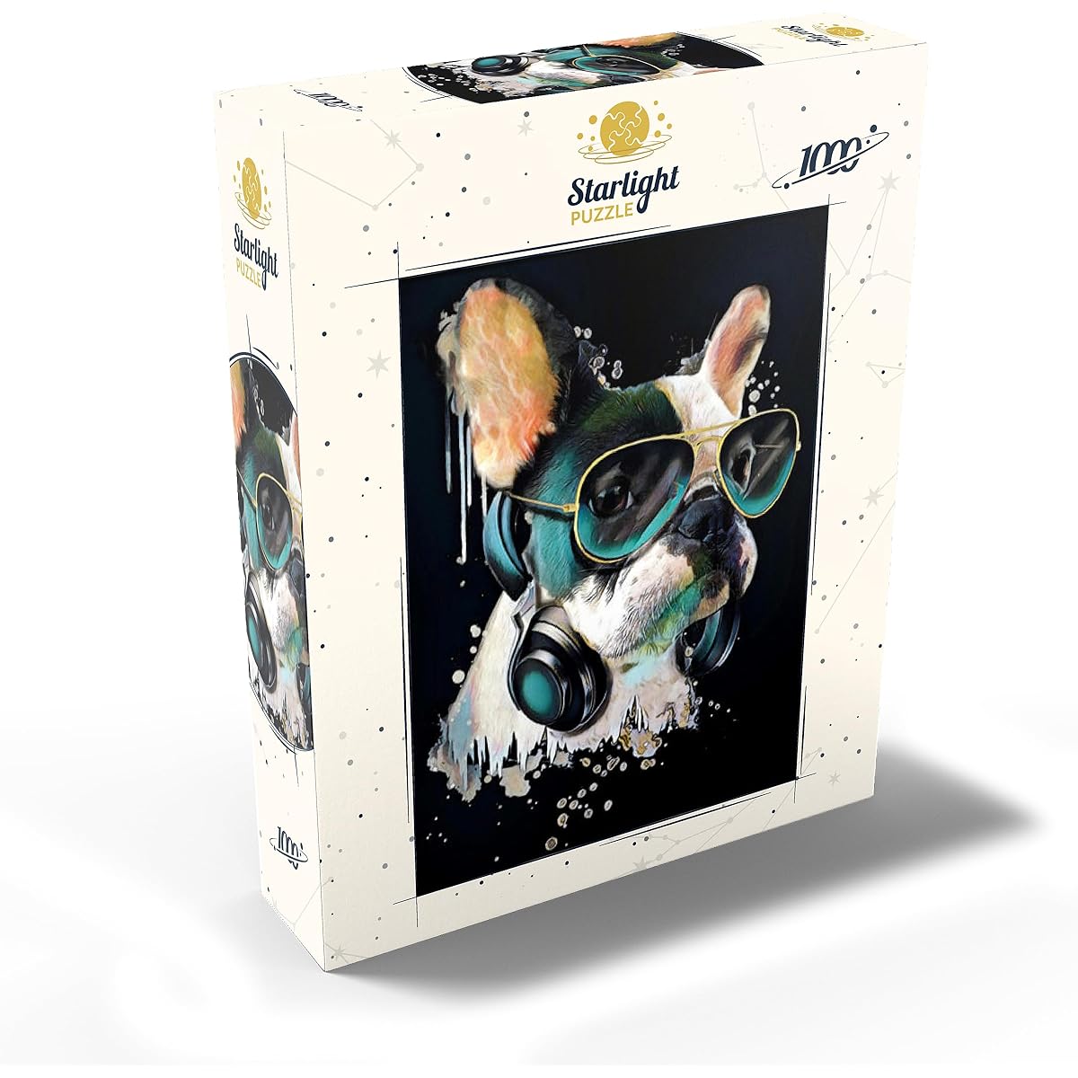 French Bulldog with Headphones Premium 1000 Piece Jigsaw Puzzle for Adults