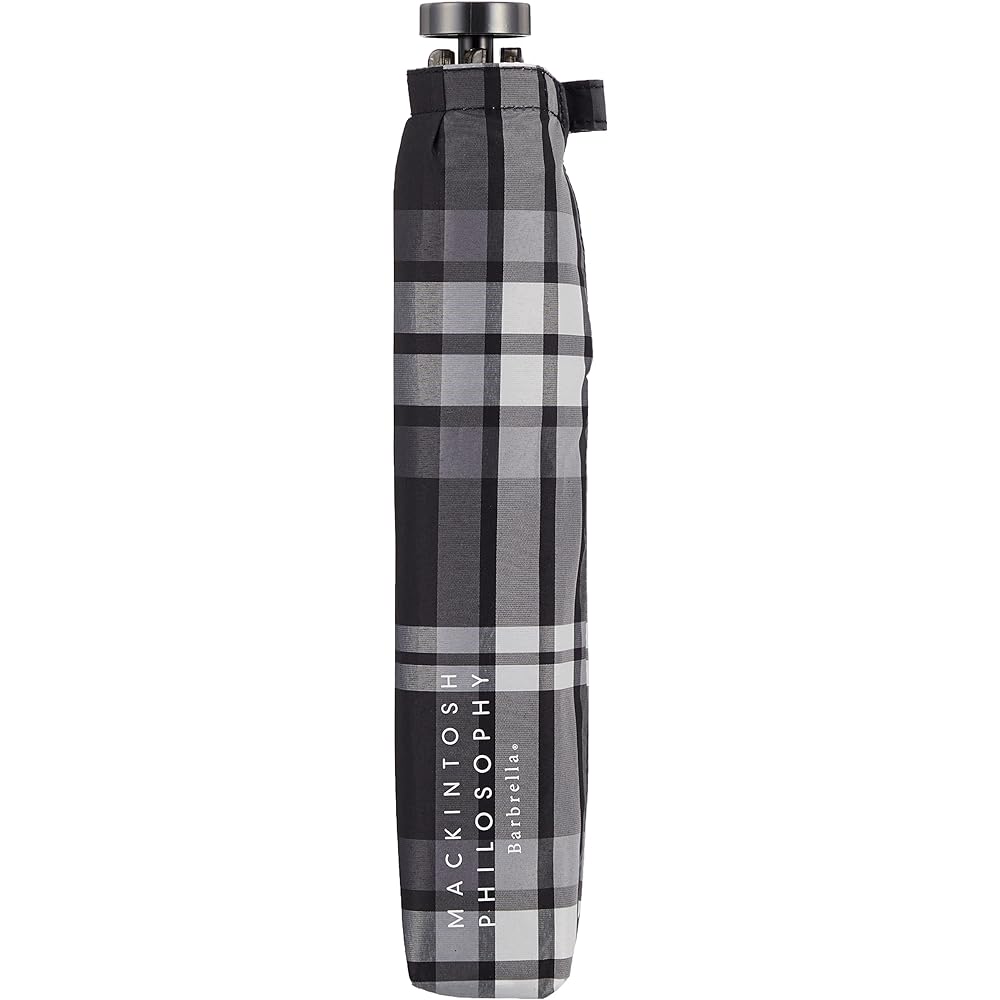 [Macintosh Philosophy] Umbrella Folding Umbrella Taffeta Yarn-dyed UV Check Women's 21-431-10843-02 Black Rib Length: Approx. 55cm