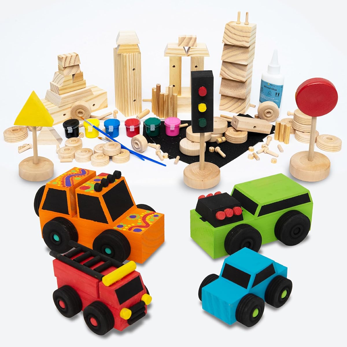 SparkJump Car Building Kits for Kids | Wooden Building Kits for Kids Ages 8-12 | Kids Building Kits for Boys and Girls | DIY Building Kits for Kids | Woodworking Kits for Kids | STEM Toys Arts & Crafts