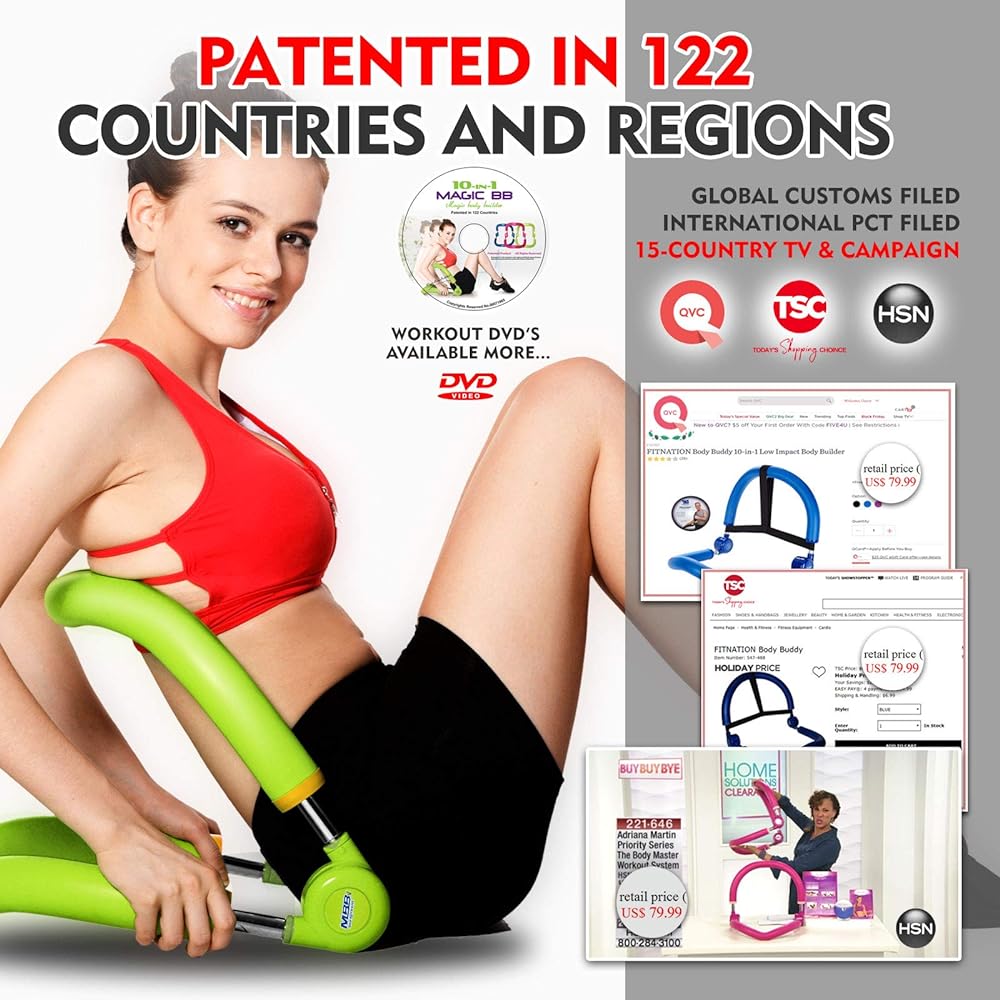 MBB Abs Equipment Home Abs Function Movement Multiple Core Strength Abs Training 10 in 1 Magic Body Builder 3 Levels of Resistance for Teens, Women, Men 122 Domestic Patented