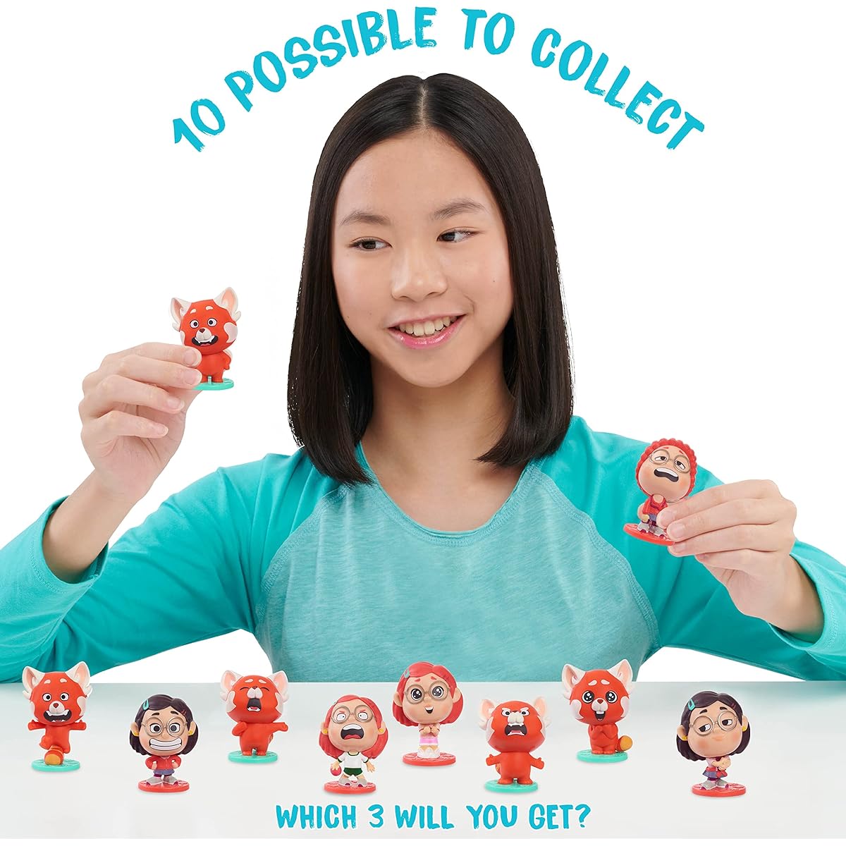Just Play Disney and Pixar Turning Red Collectible Figures 3 Pack Series 1 Blind Bag Movie Collectibles (96618) Multicolor