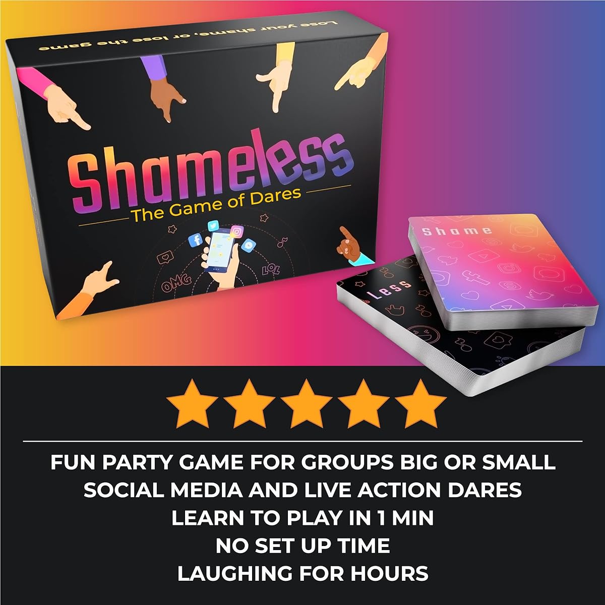 No-Embarrassment Funny Card Games for Adult Parties - Group Adult Board Party Games for Game Night - Fun Games for Birthday & Bachelorette Parties - Fun Challenges to Post on Social Media & Classic Truth or Dare