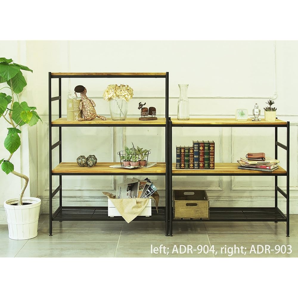 Garden Iron*Wood Acacia Display Rack 3 Tiers Width 91cm x Depth 40.5cm x Height 85cm Natural Wood Oil Finish ADR-903