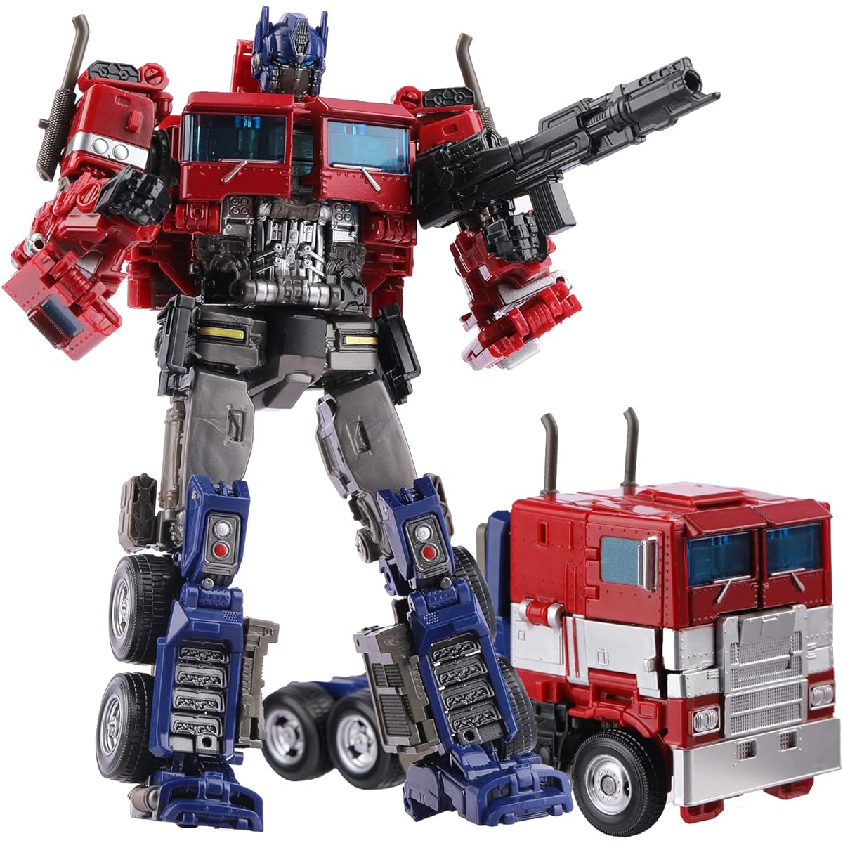 Transforming Car Robot Toy Figure Automatic Transformation Alloy Model Ideal Gift for Kids and Movie Fans - Red
