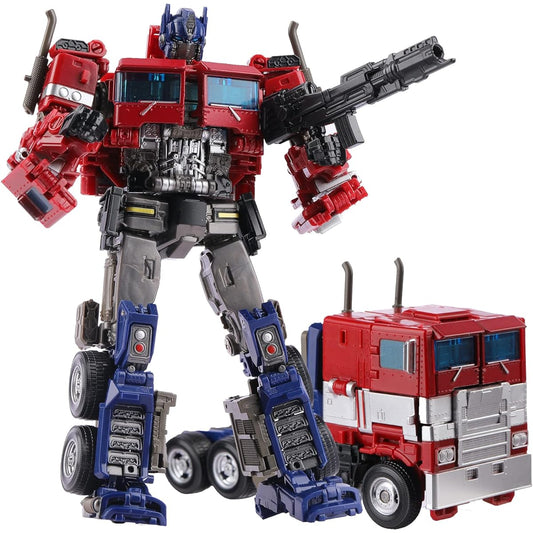 Transforming Car Robot Toy Figure Automatic Transformation Alloy Model Ideal Gift for Kids and Movie Fans - Red