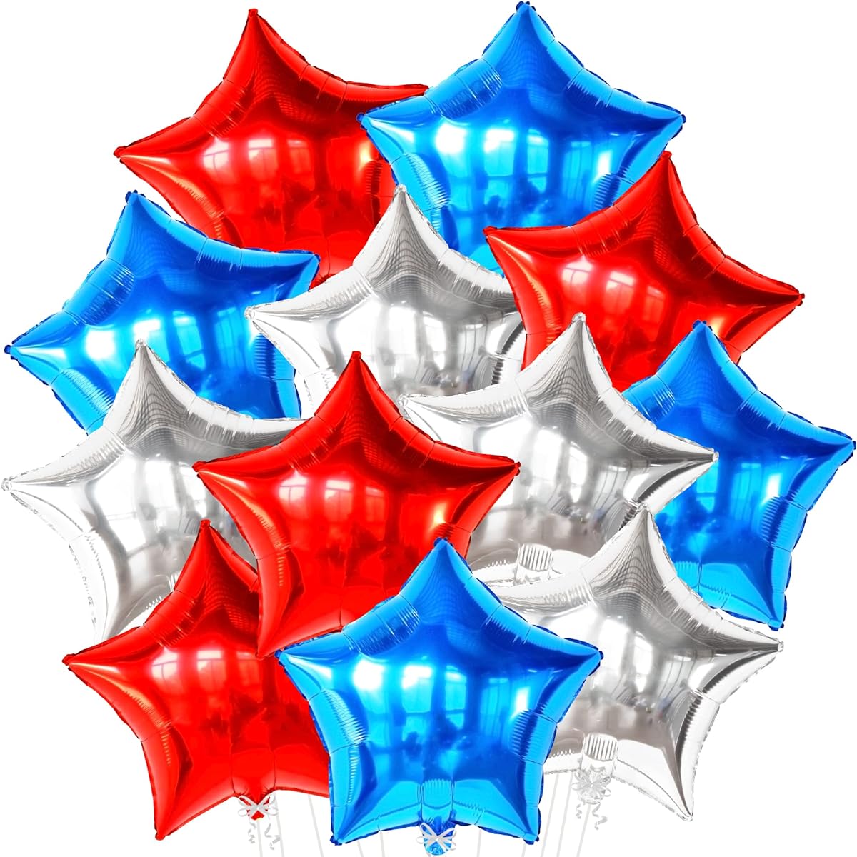 KatchOn Red White Blue Star Balloons 12 Pack | 4th of July Decorations, 4th of July Decorations, Independence Day Balloons, USA Balloons, Patriotic Decor