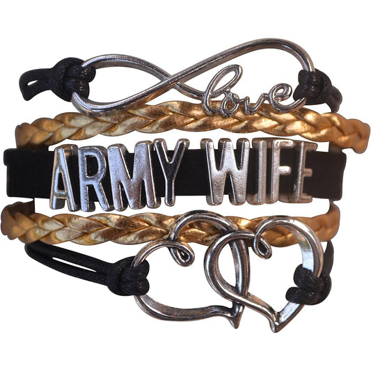 Army Wife Jewellery, Army Wife Bracelet, Proud Army Wife Charm Bracelet - Makes Perfect Gift for Wife