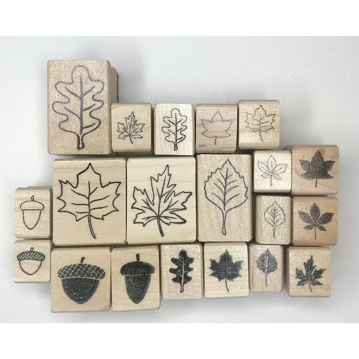 Leaves and acorns rubber stamp Fall rubber stamp