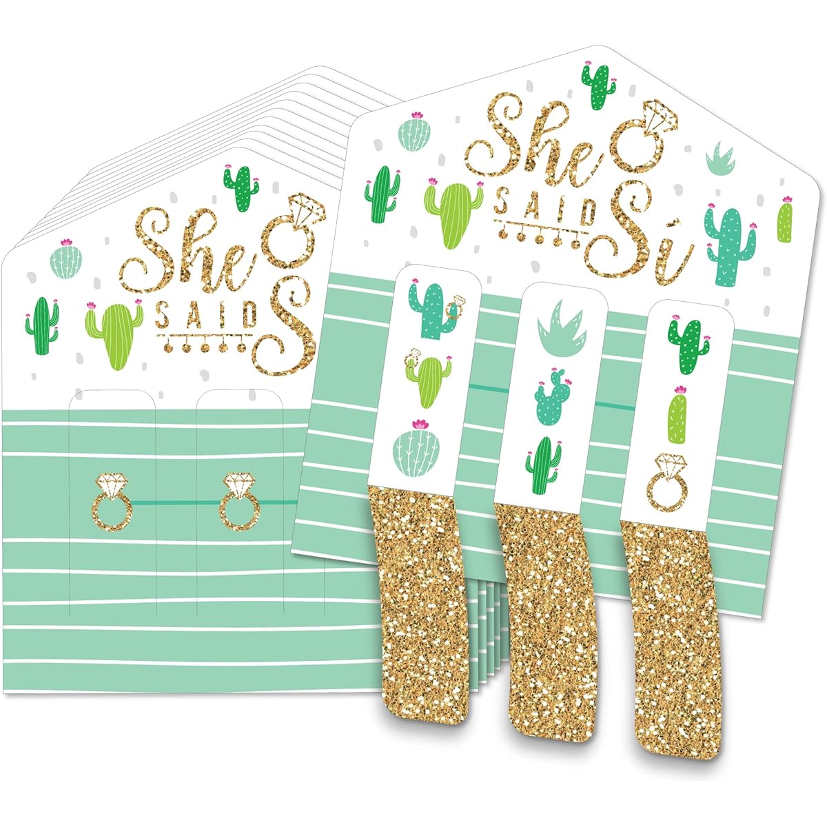 Big Dot of Happiness Final Fiesta - Last Fiesta Bachelorette Party Game Pickle Cards - Pull Tabs 3 Rows - Set of 12