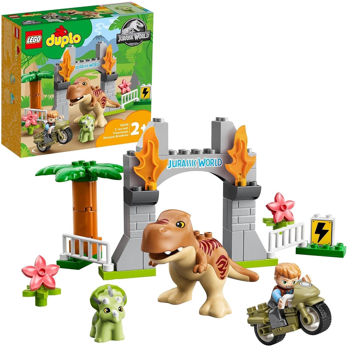 LEGO Duplo T-Rex and Triceratops Giant Dinosaur 10939 Toy Blocks Gift for Toddlers and Babies Dinosaurs Boys and Girls Ages 2 and Up
