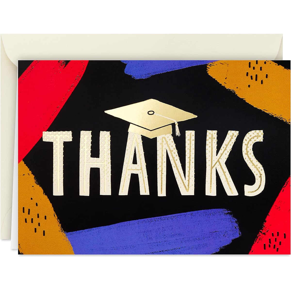 Hallmark Graduation Thank You Cards Bulk Brush Strokes (40 Thank You Notes and Envelopes)