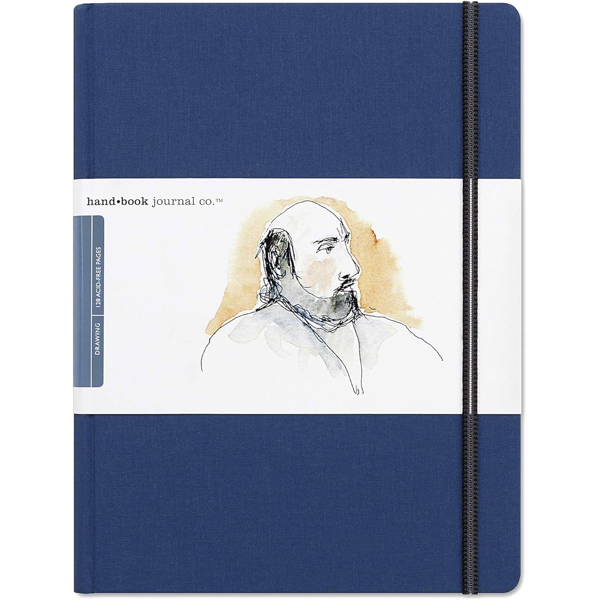 Handbook Journal Co. Artist Canvas Cover Travel Notebook for Drawing and Sketching Ultramarine Blue Grand Portrait 10.5 x 8.25 inches 130GSM Paper Hardcover with Pocket