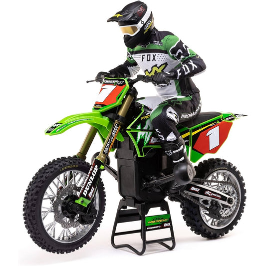 Losi RC Motorcycle Promoto-MX 1/4 Motorcycle Ready to Use Combo with Battery and Charger Pro Circuit LOS06002 Green