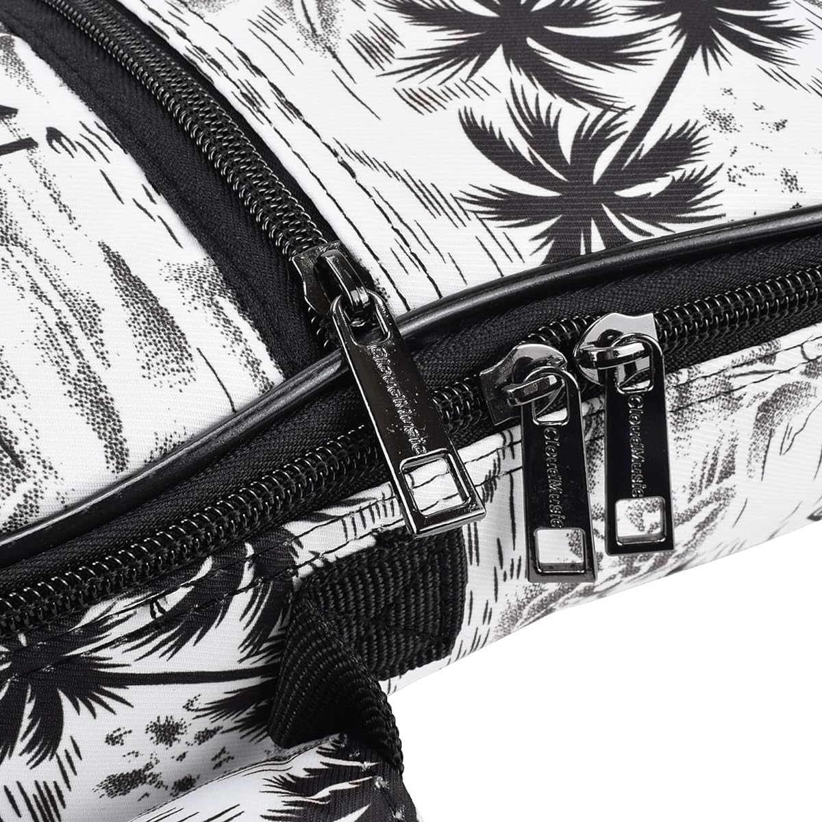 CLOUDMUSIC Ukulele Case Gig Bag Padded Backpack Baritone 30 Inch (Baritone, Hawaiian Coconut Pattern Black and White)