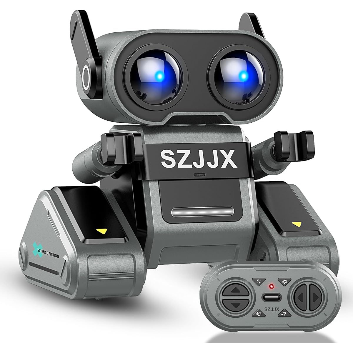 Robot Toys for Kids 3-5 5-7 Rechargeable Remote Control Robot Toys Interactive Toy Robot for Kids with LED Eyes & Music & Dance Intelligent Robot Toy Gift for 3 4 5 6 7 8 Year Old Boys/Girls (Grey)