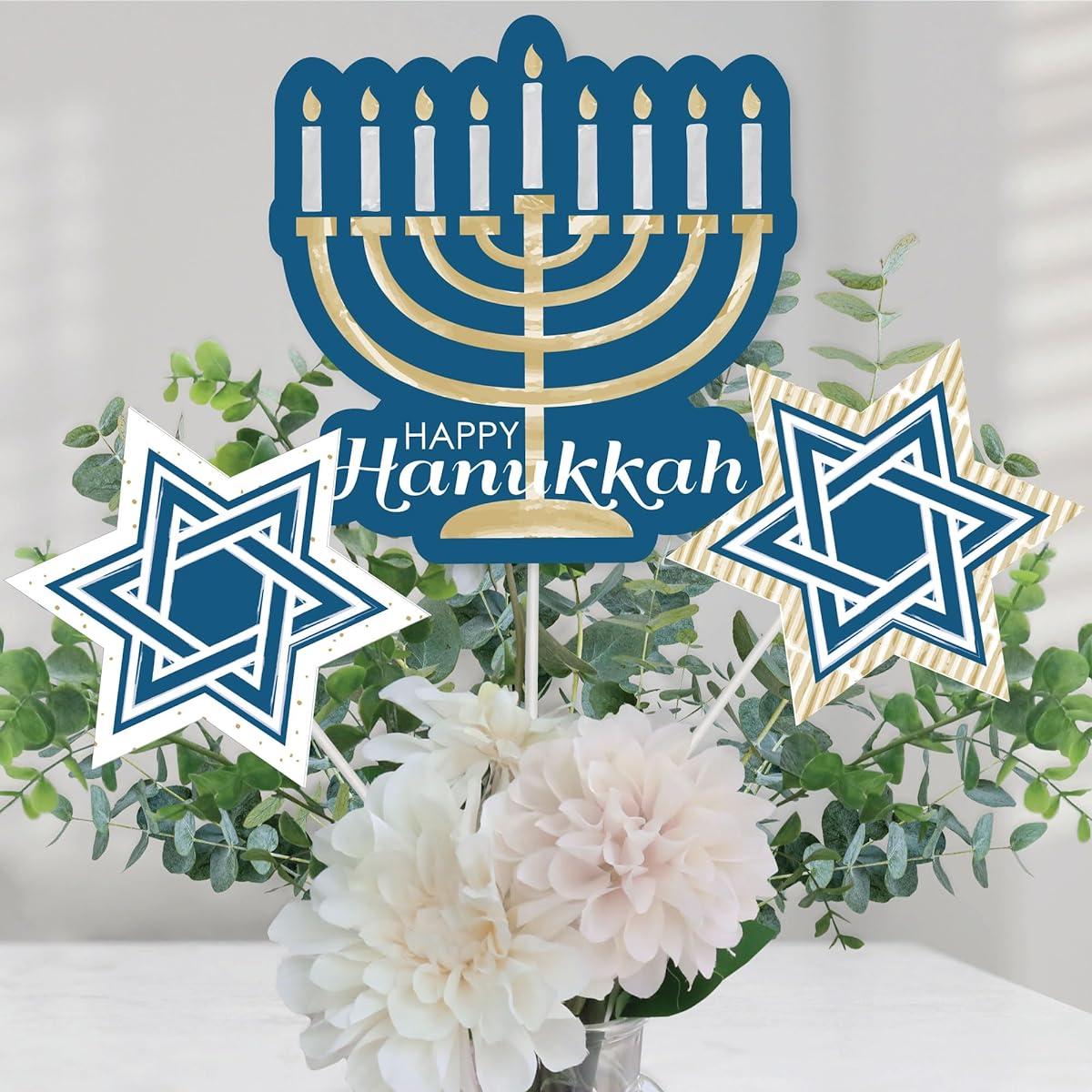 Hanukkah Hanukkah Big Dot Hanukkah Party Centerpiece Sticks Table Toppers Set of 15