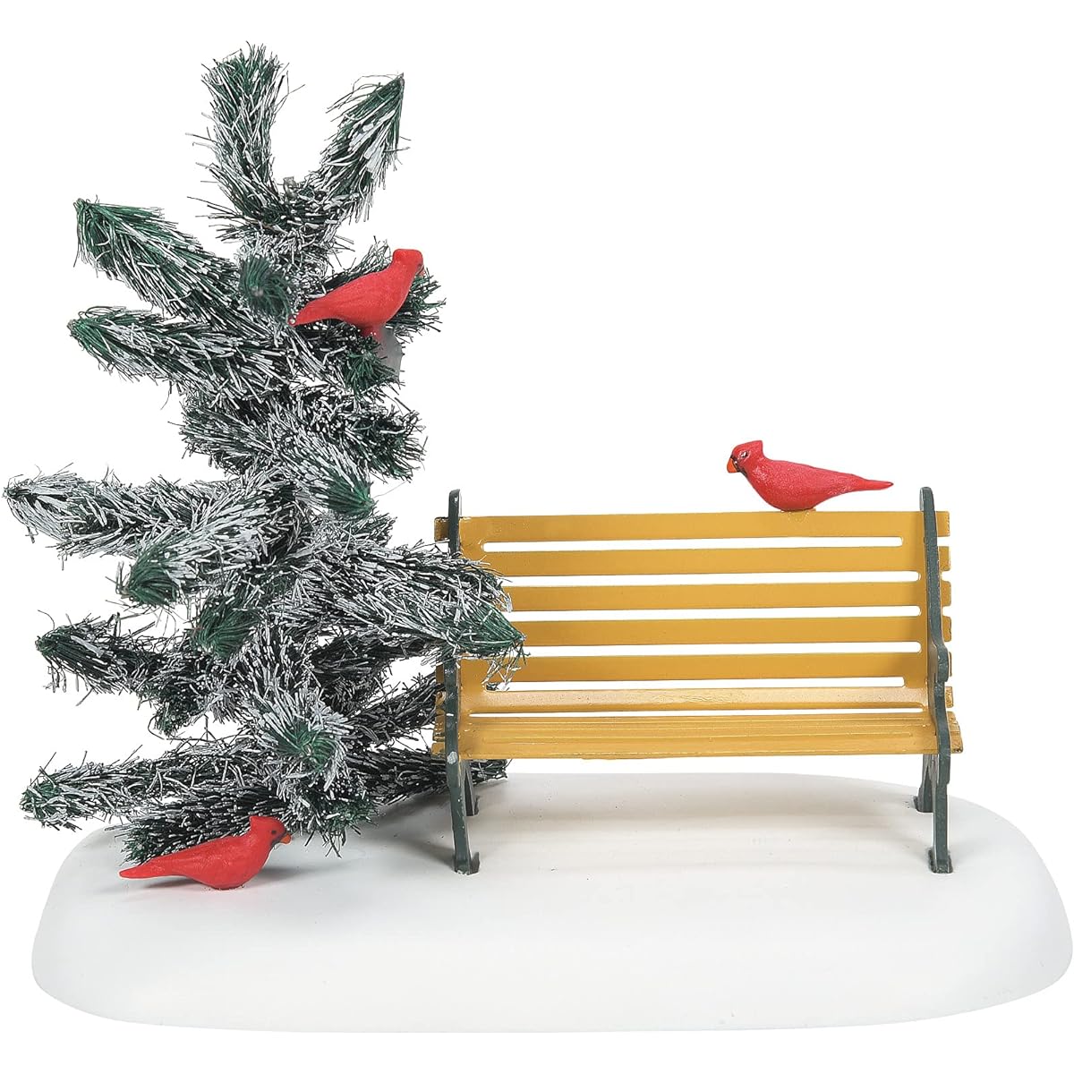 Department 56 Village Accessories Cardinal Christmas Bench Village Figurine 3.4" Tall