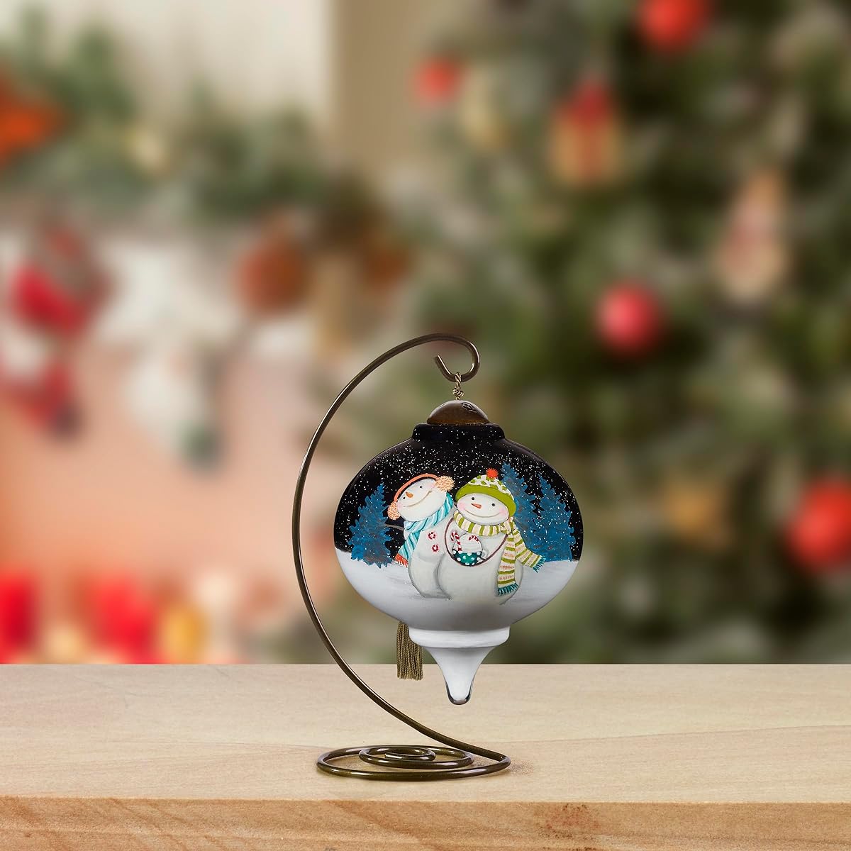 Ne'Qwa Art by Precious Moments Sweet Holiday Wishes Nicole Tamarin Hand Painted Blown Glass Ornaments Holiday Decorations Christmas Tree