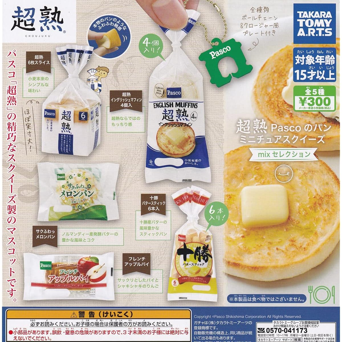Chojuku Pasco Bread Miniature Squishy Mix Selection [Set of 5 (Complete)] Gacha Capsule Toy