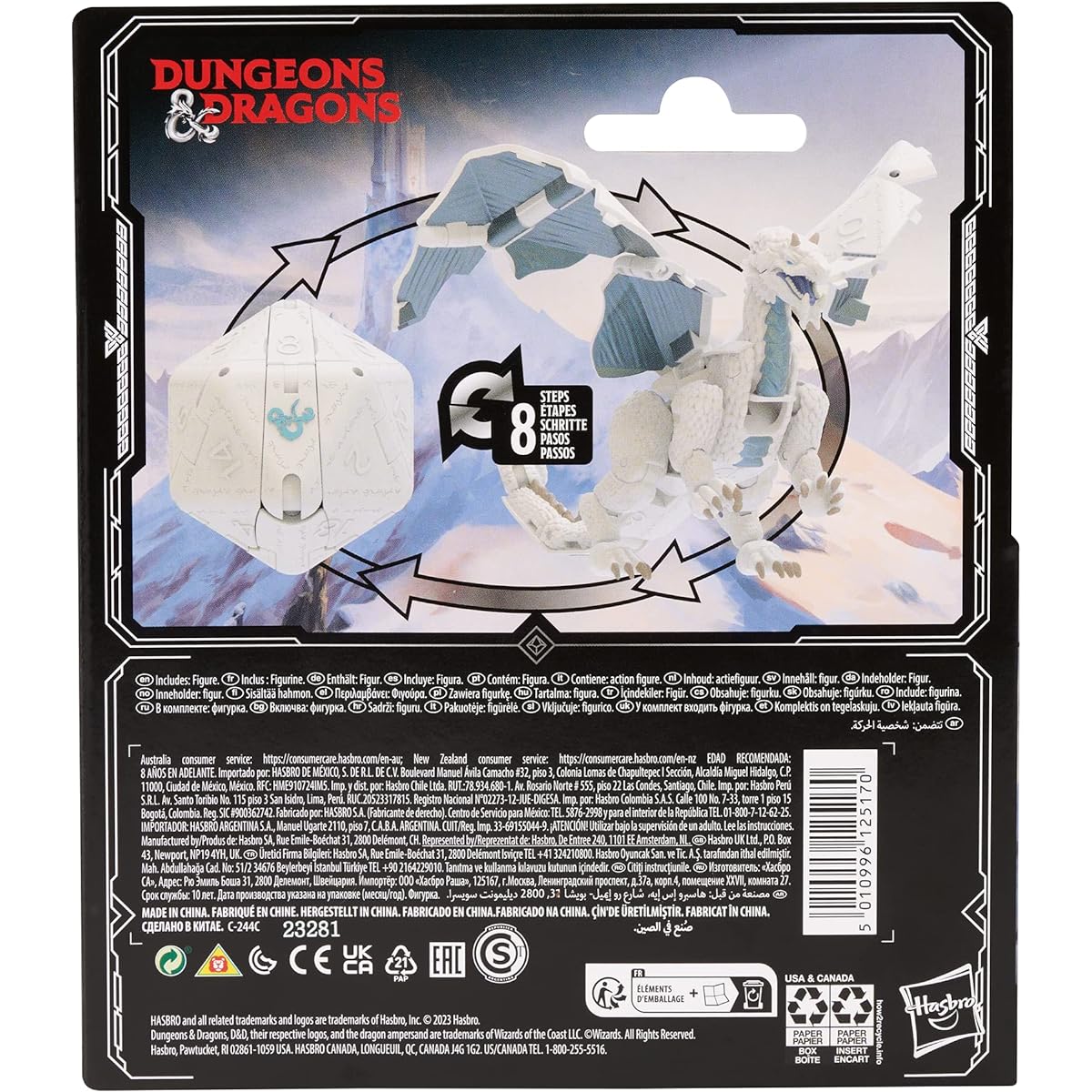 Dungeons & Dragons Dice Ring White Dragon Collectibles D&D Monster Dice Transformed Giant d20 Action Figure Role Playing Dice